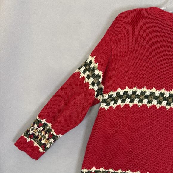Christmas Sweater Women Petite Sz Sm Cardigan Embroidered Festive Holiday Party - Picture 12 of 15